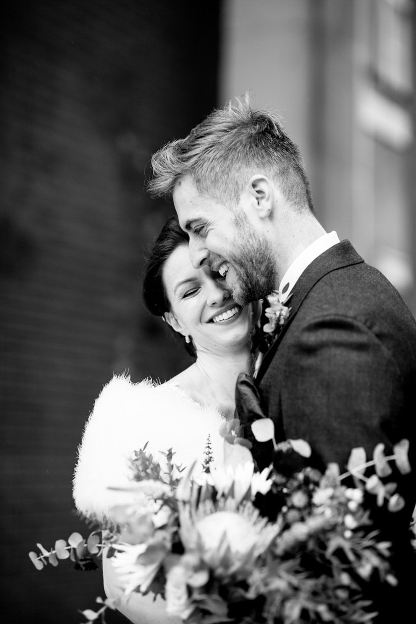 winchester wedding bride and groom happy