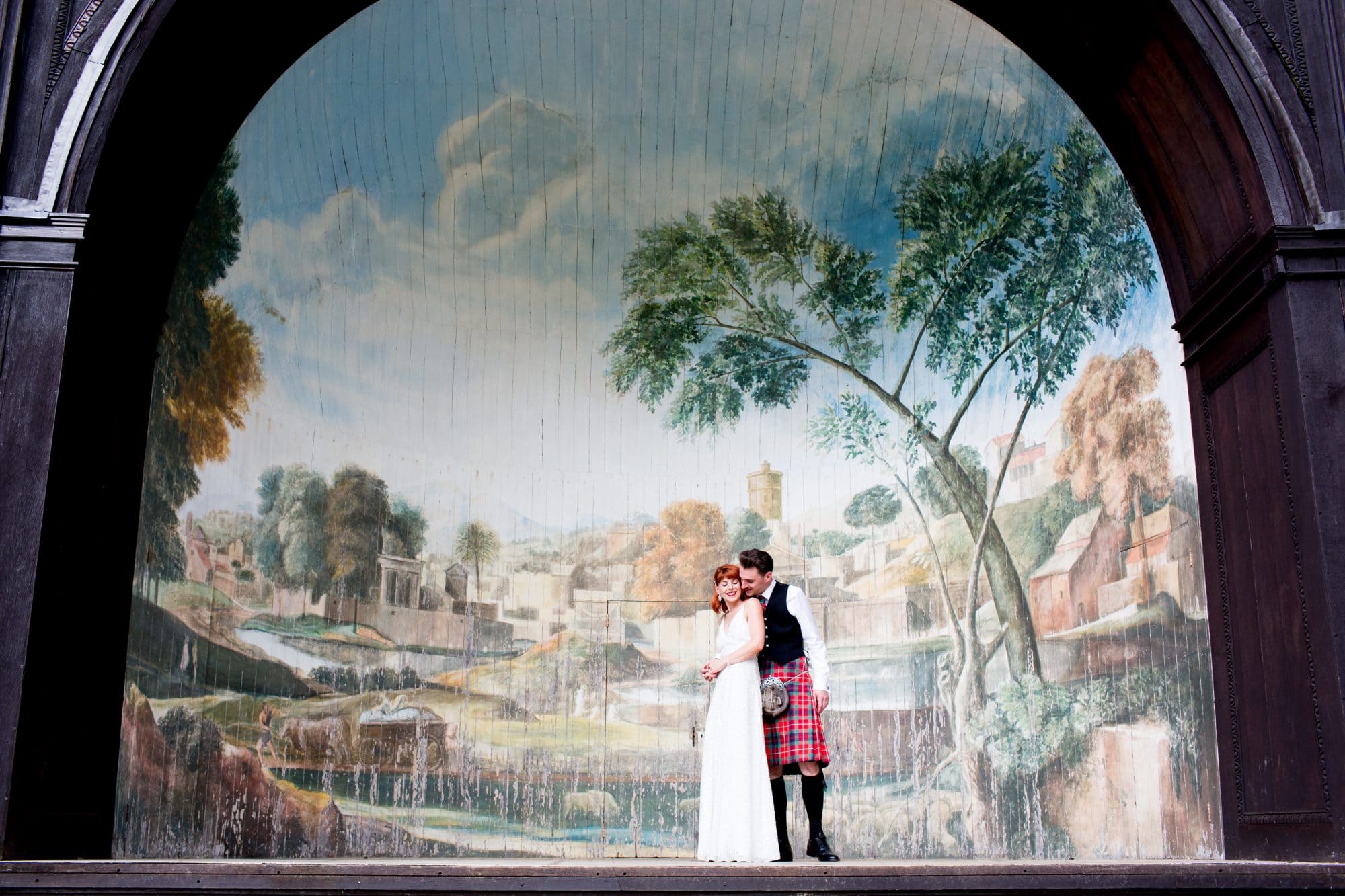 larmer tree wedding stage photo