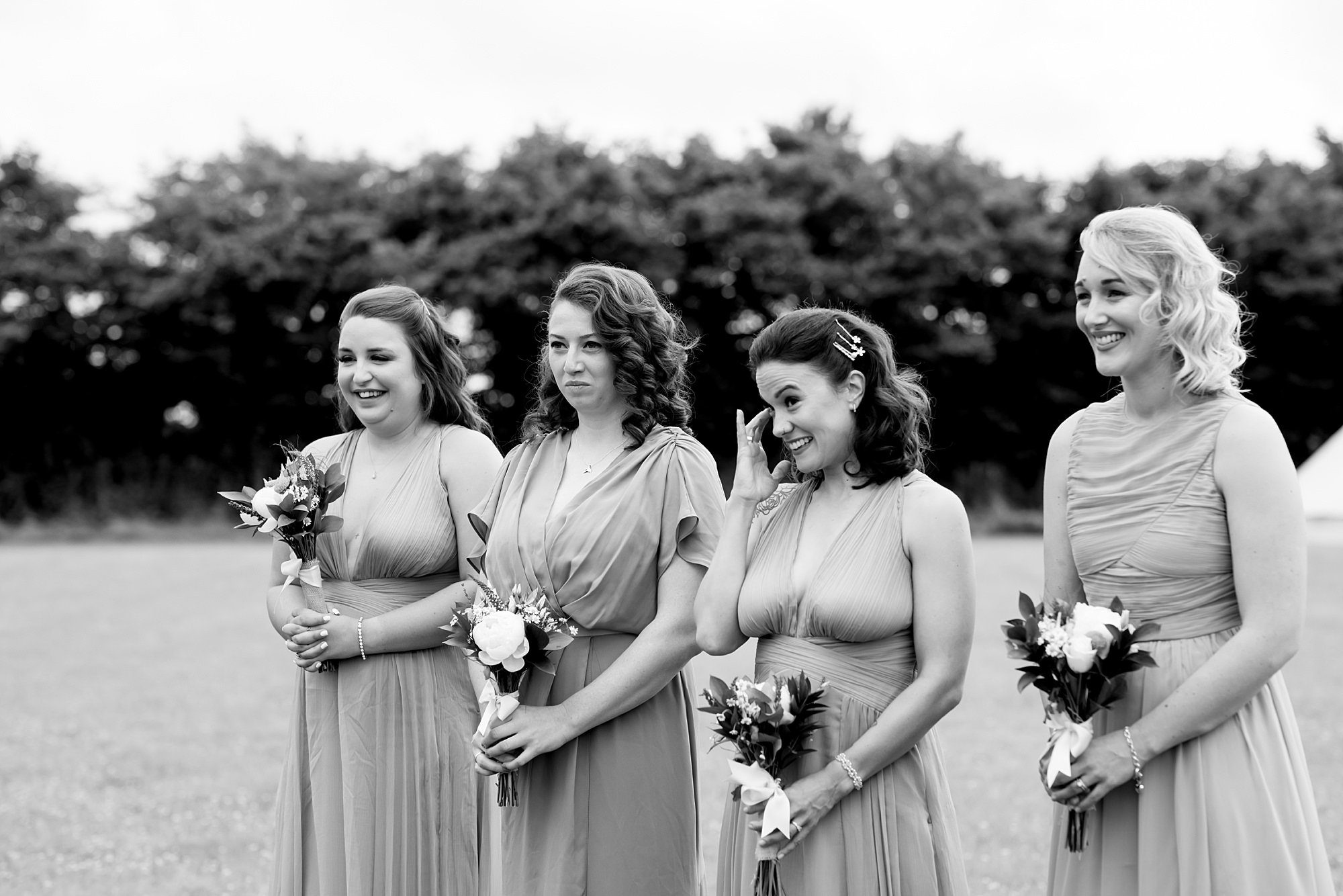 bridesmaids Festival Wedding ceremony Hawbridge Farm 