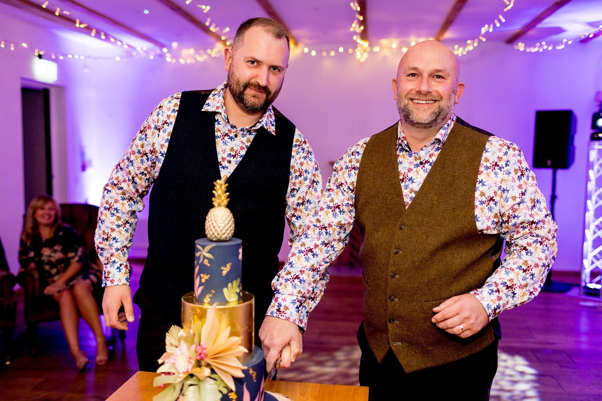 burley manor wedding reception lgbtq tropical cake 