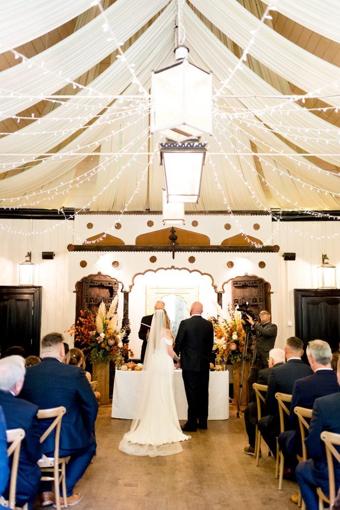 bride and groom at wedding ceremony