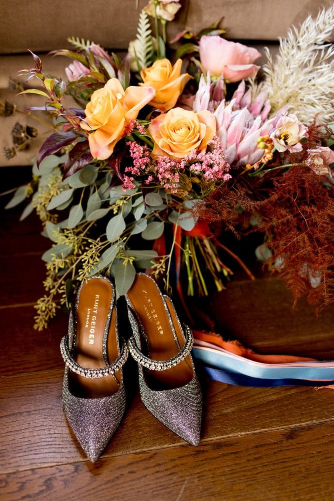 Vibrant bridal bouquet for Autumn wedding