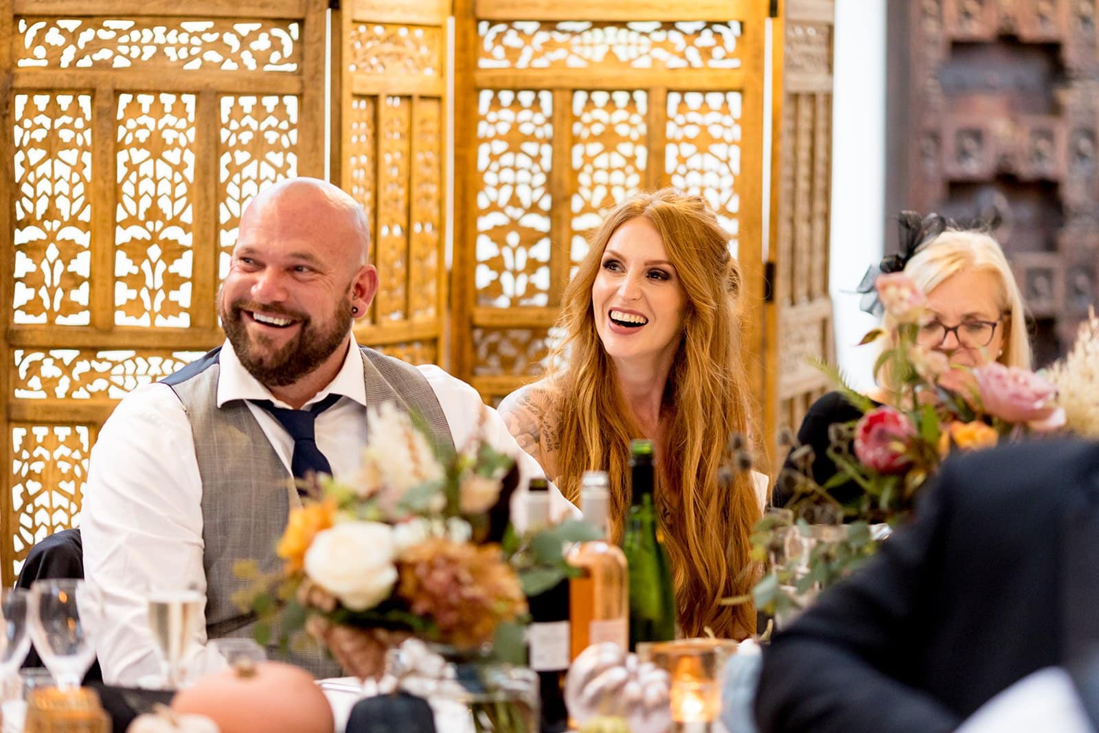 Wedding couple at Larmer Tree wedding reception