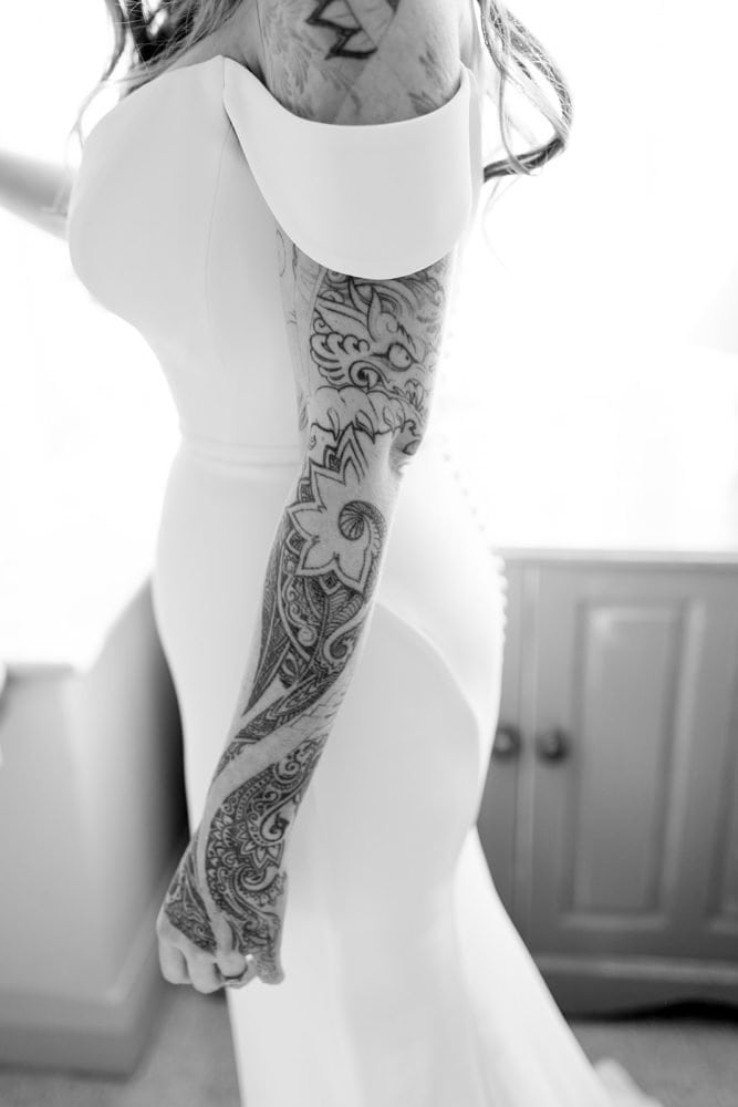 White wedding dress detail photo