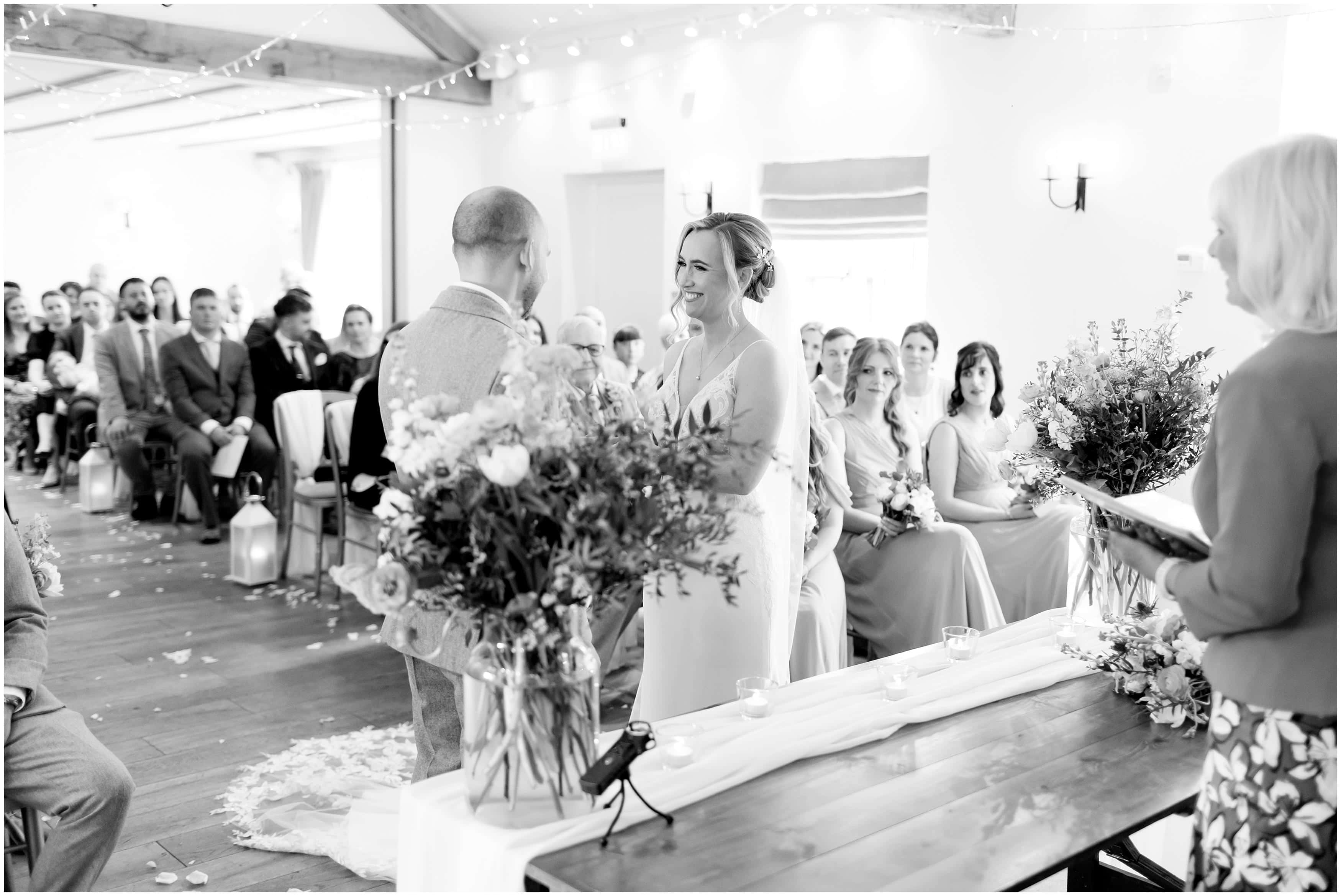 Romantic wedding ceremony at Burley Manor