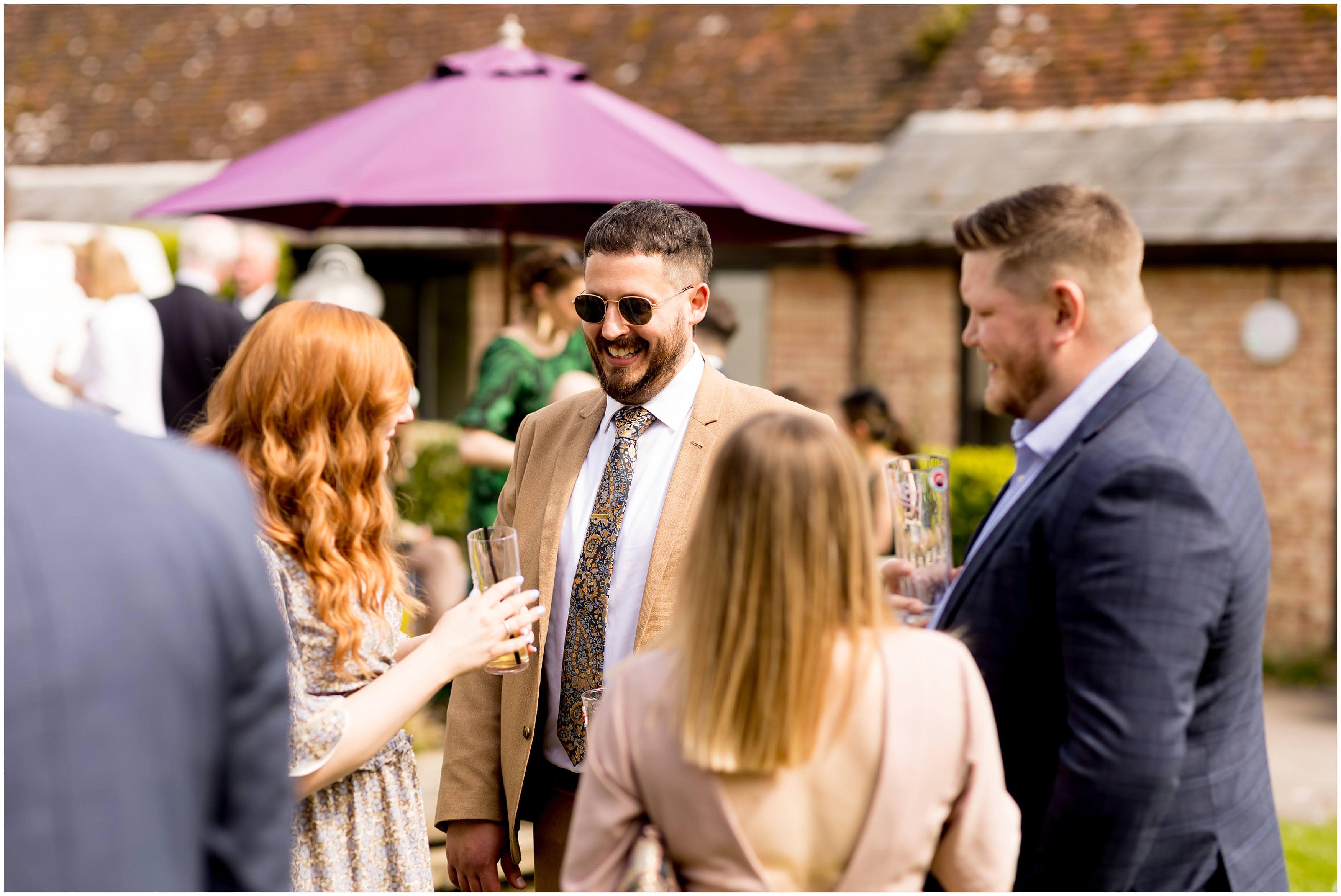 Outdoor drinks reception at Burley Manor