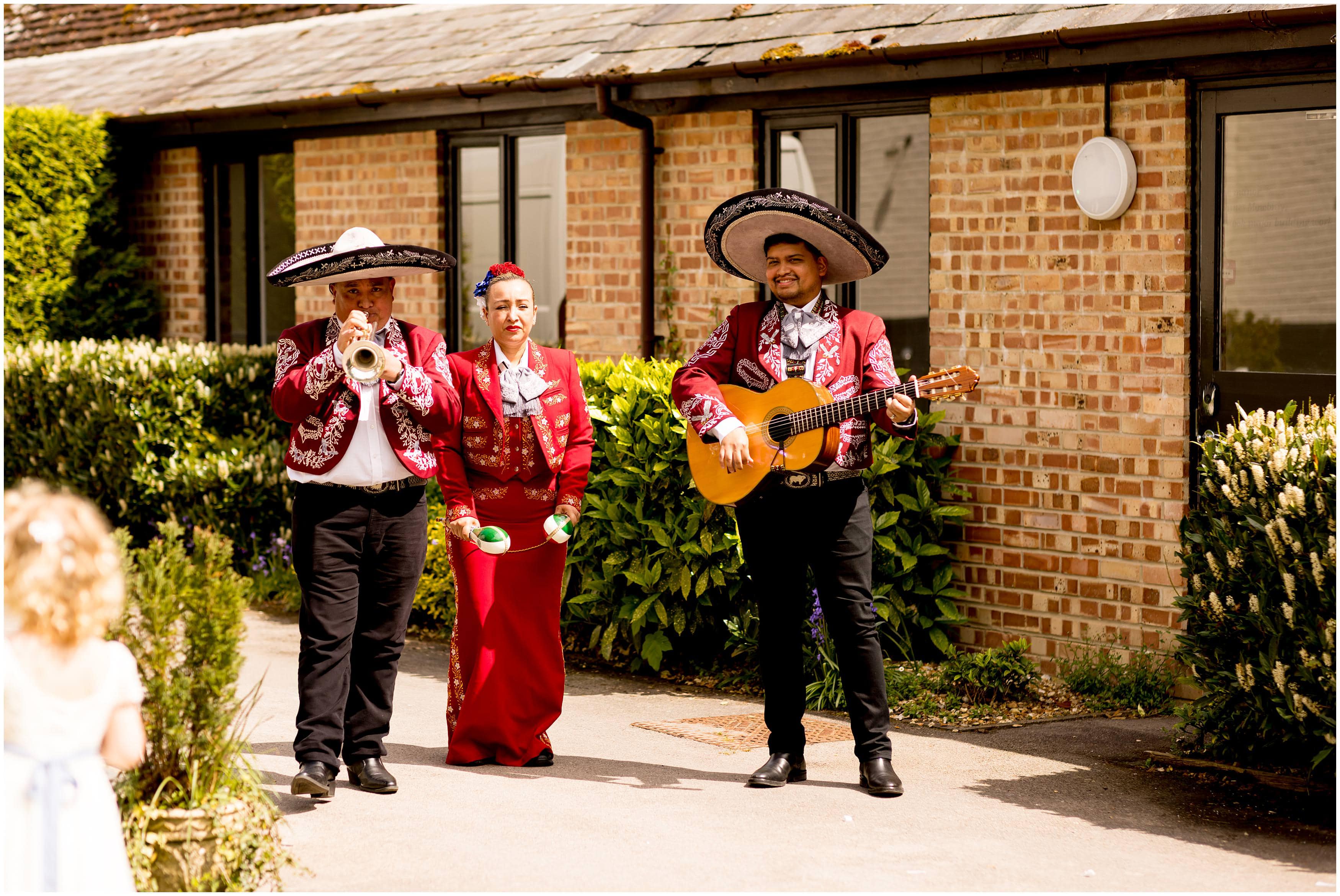 Mariachi band at wedding drinks reception 
