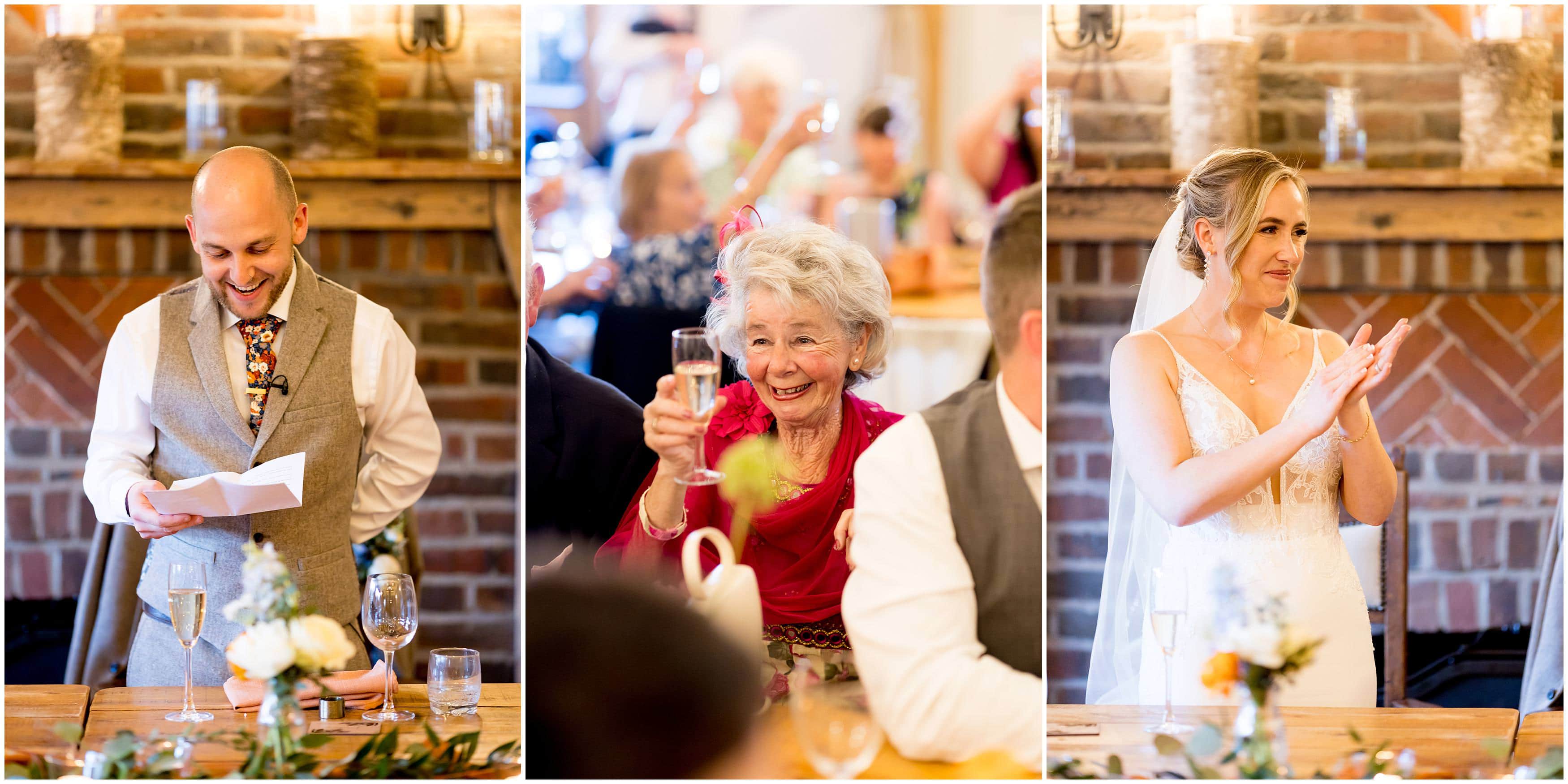 Heartfelt wedding speeches at Burley Manor