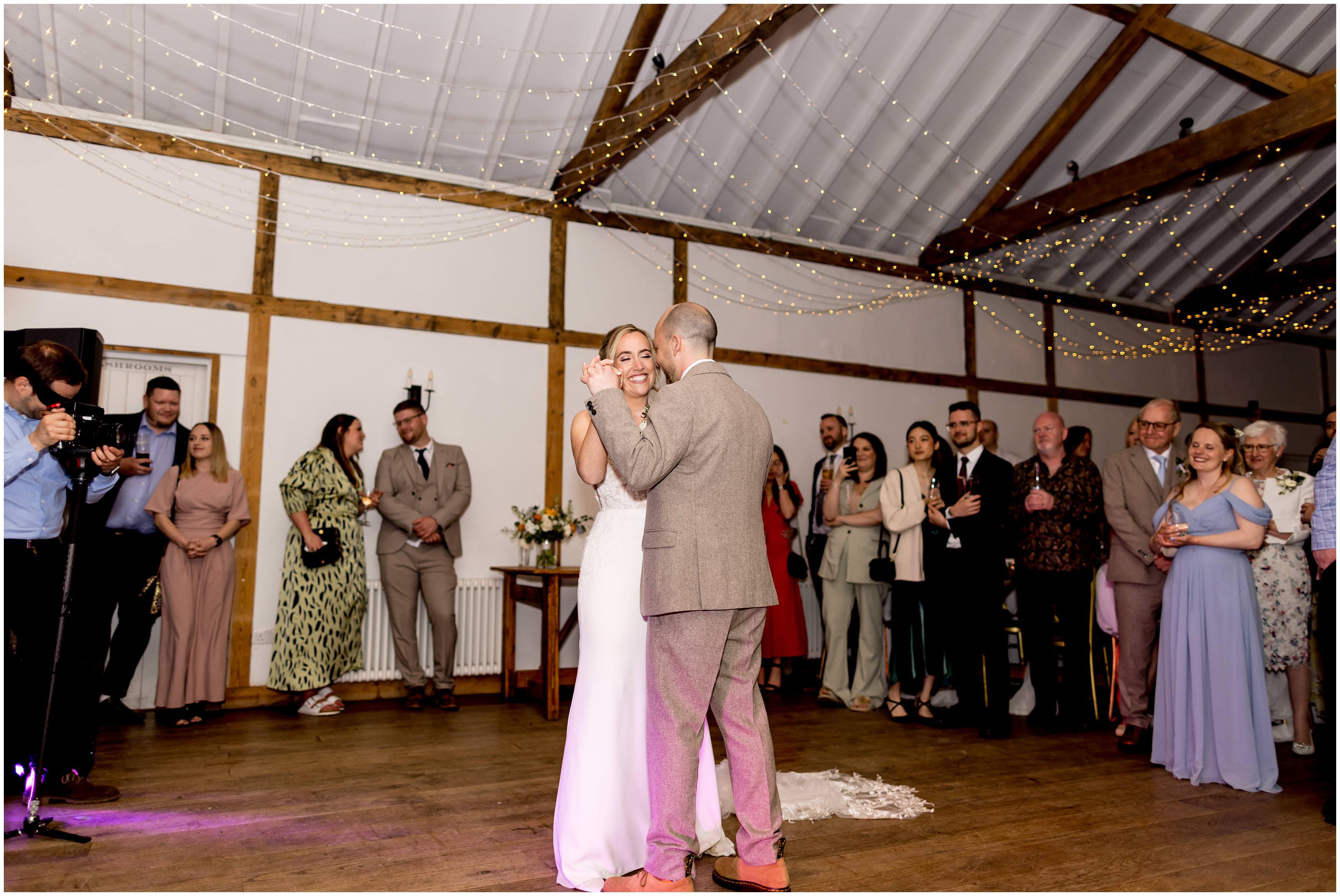 Wedding barn reception party at Burley Manor