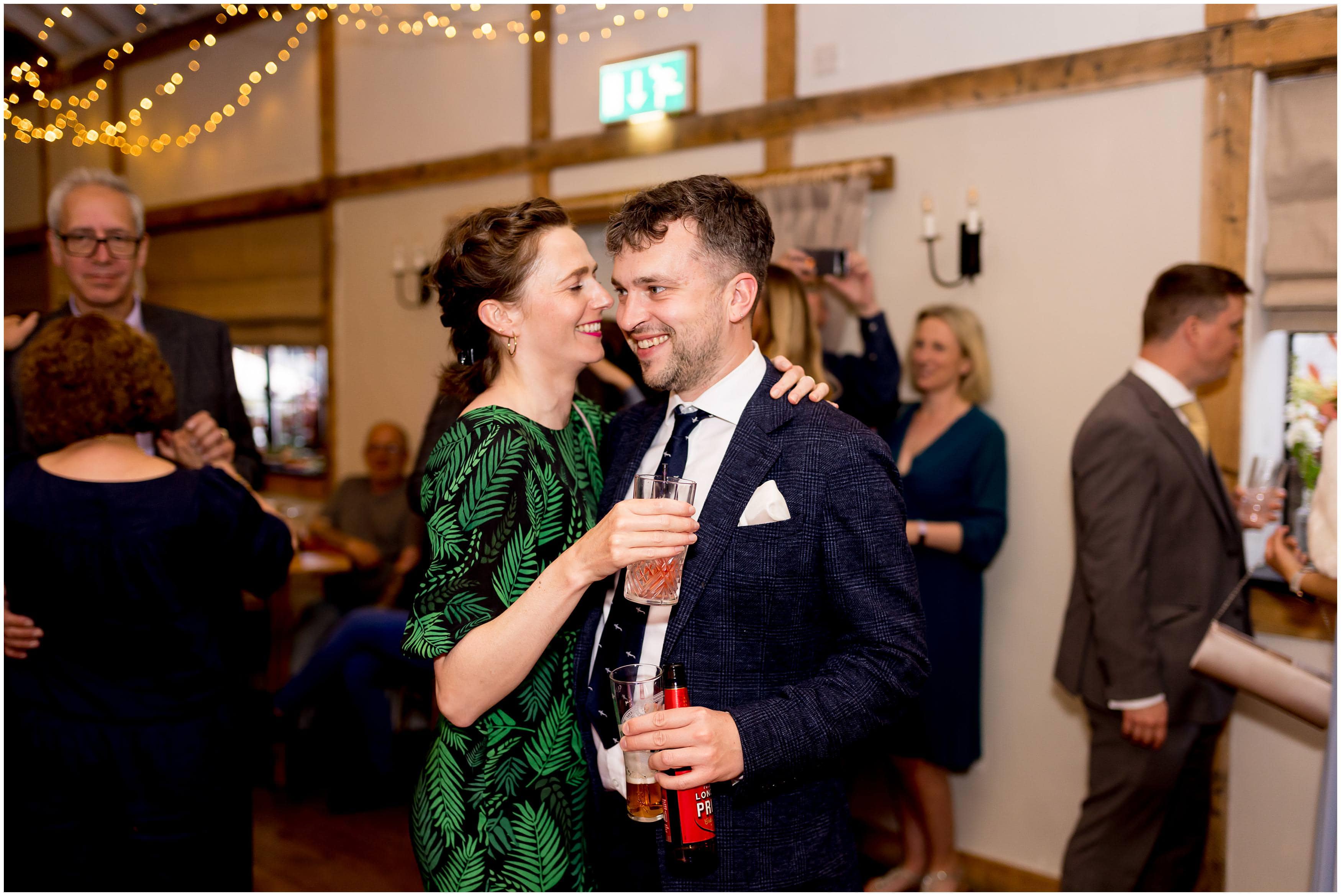 Wedding party evening celebration at Burley Manor