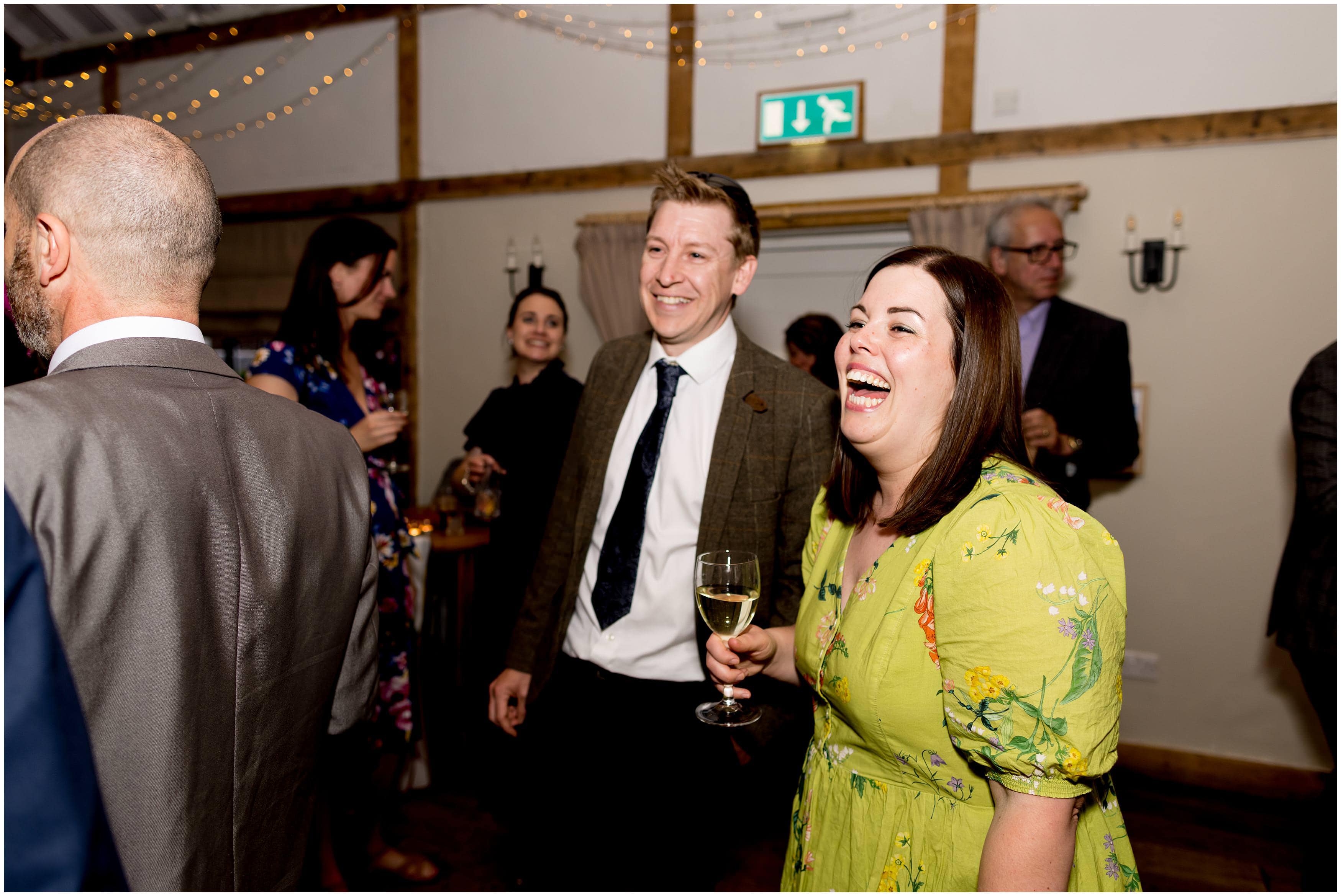 Guests at wedding reception at Burley Manor