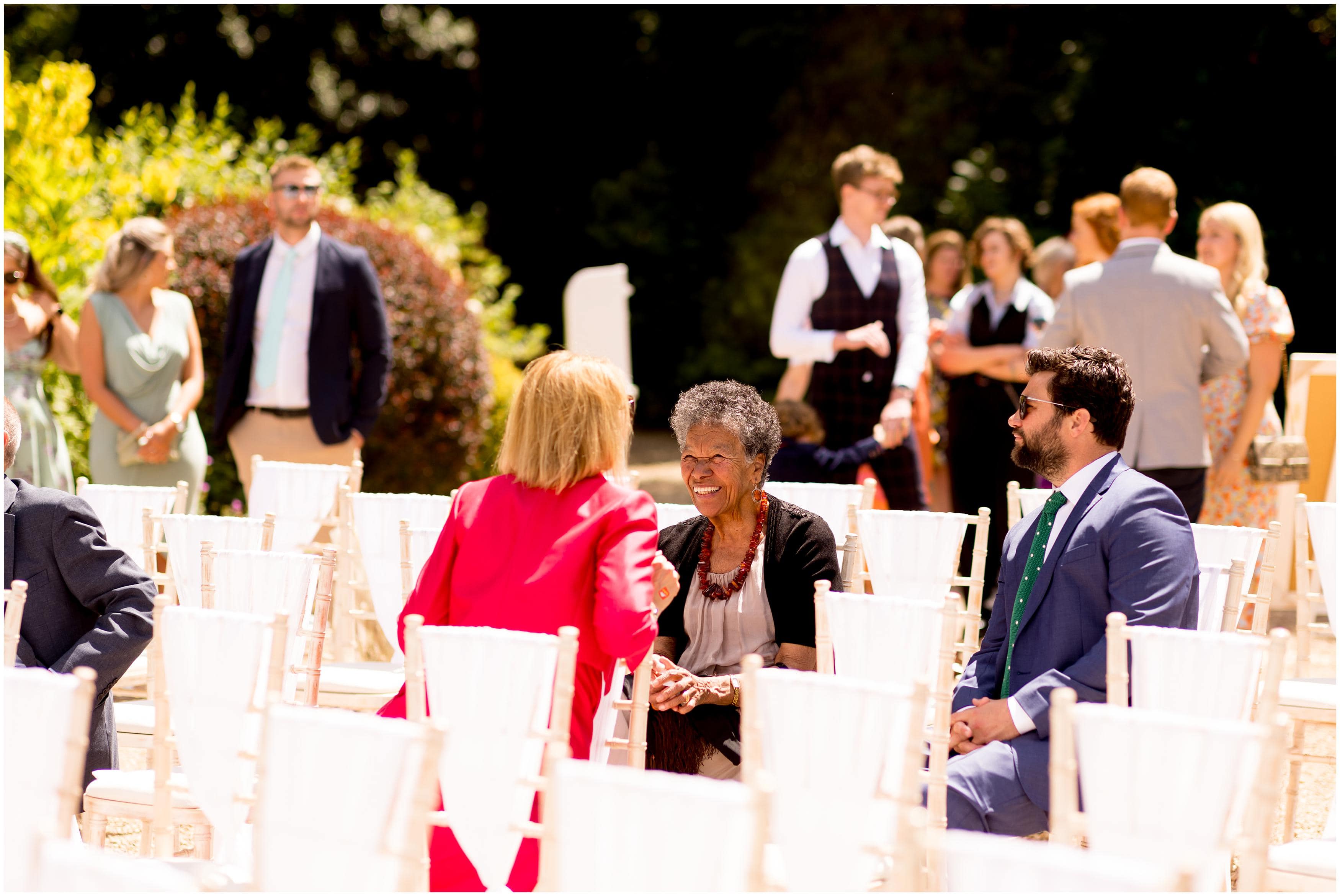 Summer outdoor wedding ceremony at Bradgate Manor