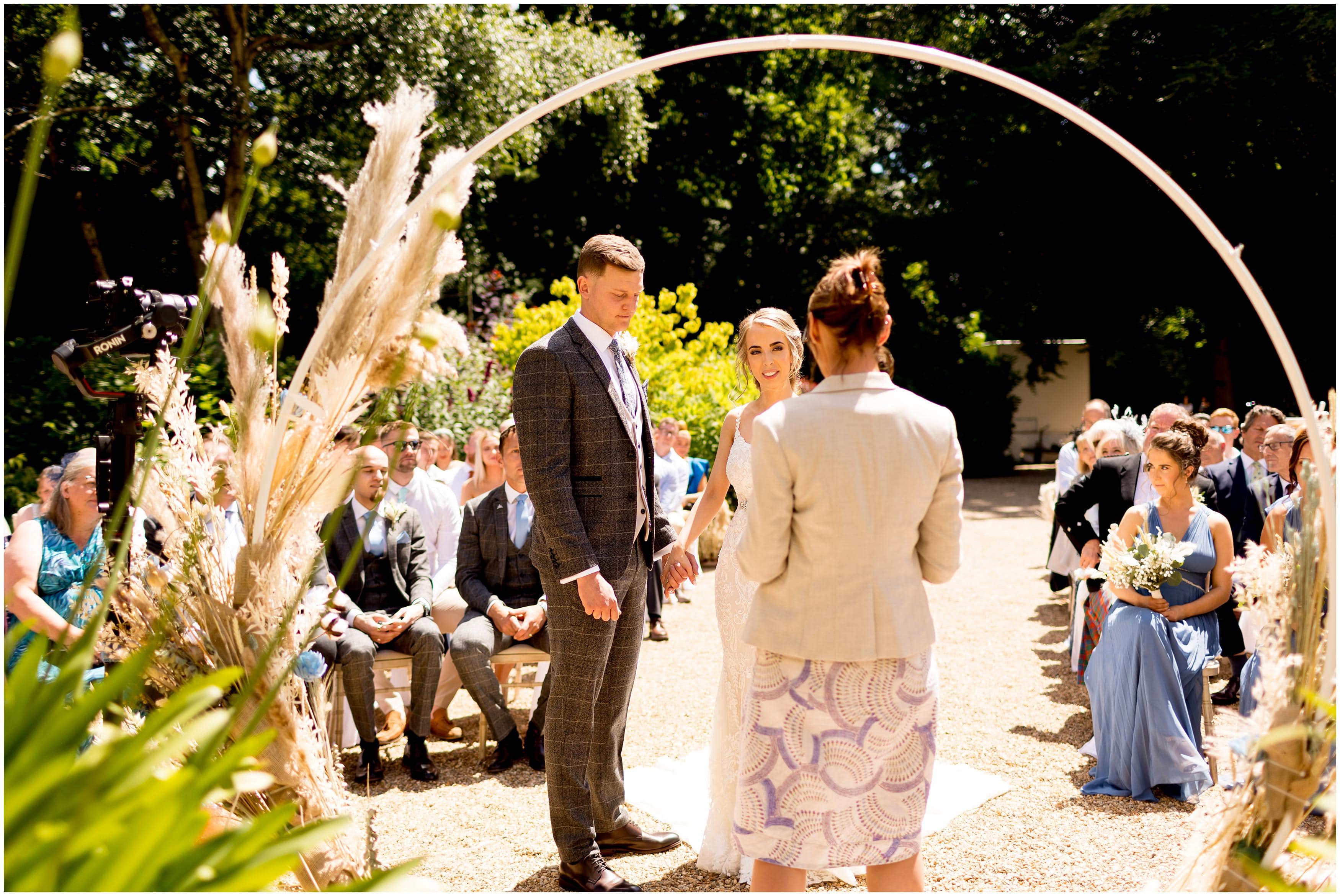 Wedding vows at Bradgate Manor wedding ceremony