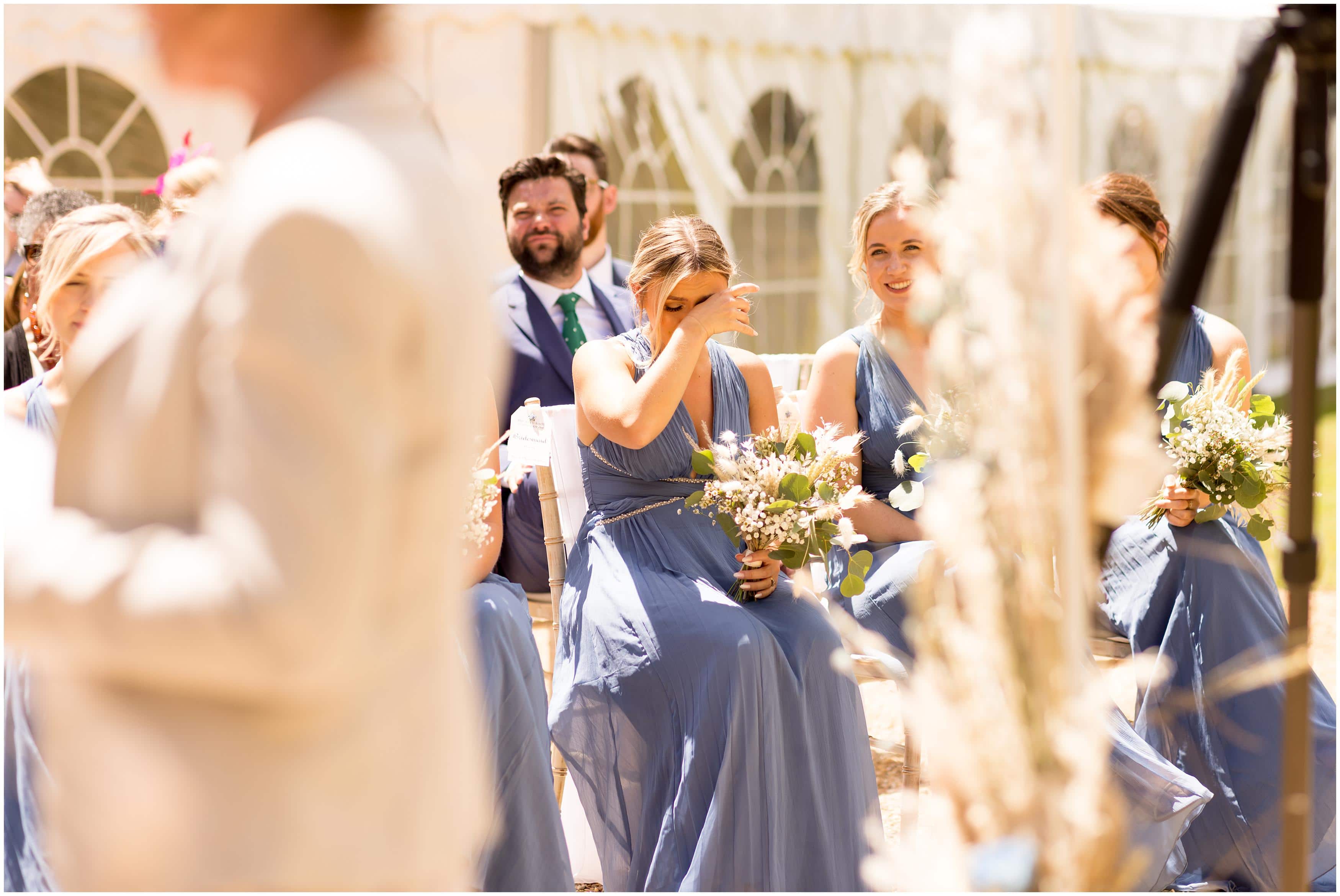 Bridesmaids at wedding veremony at Bradgate Manor