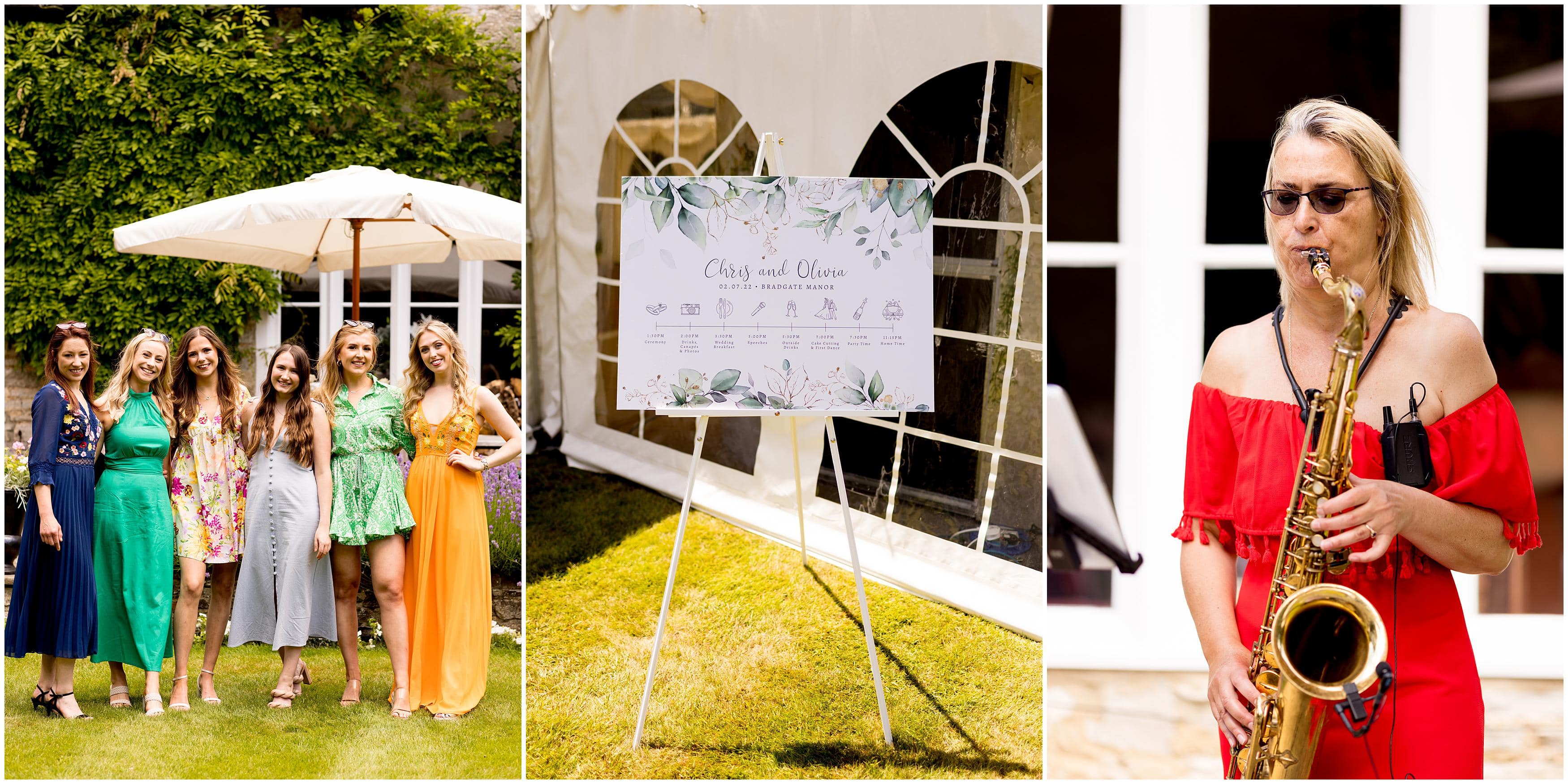 Relaxed wedding drinks reception at Bradgate Manor