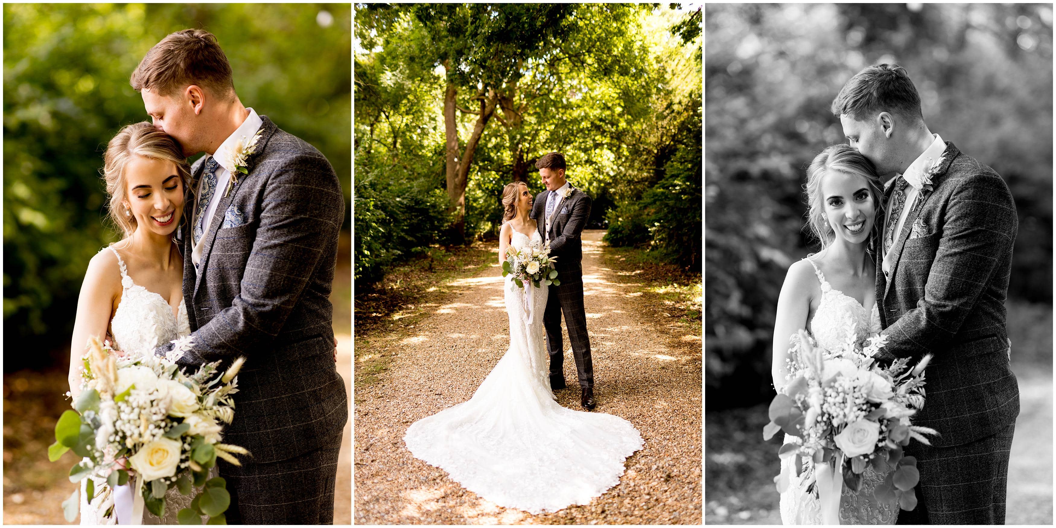 Relaxed newlywed couple portraits at Bradgate Manor
