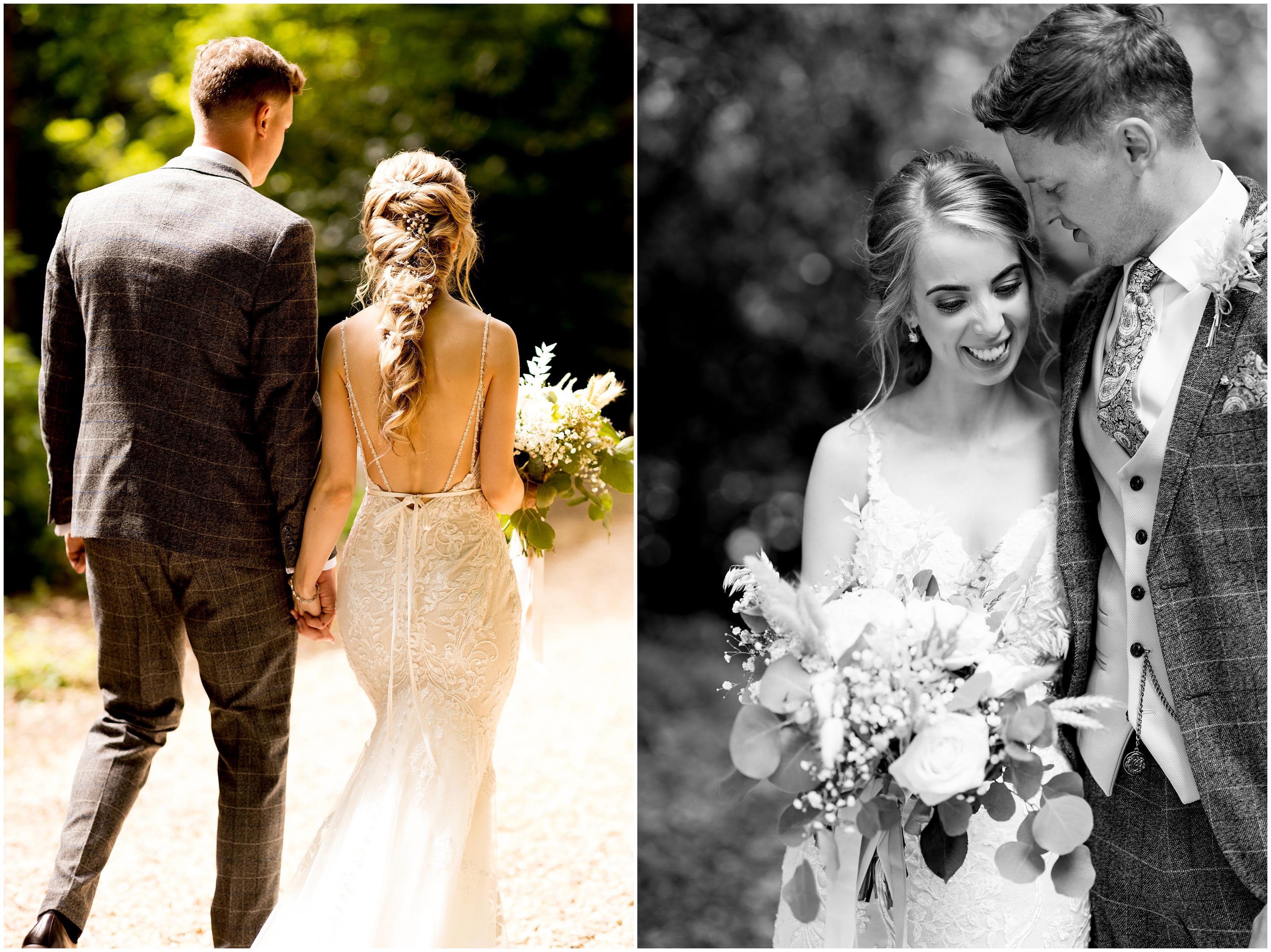 Elegant wedding couple photos at Bradgate Manor