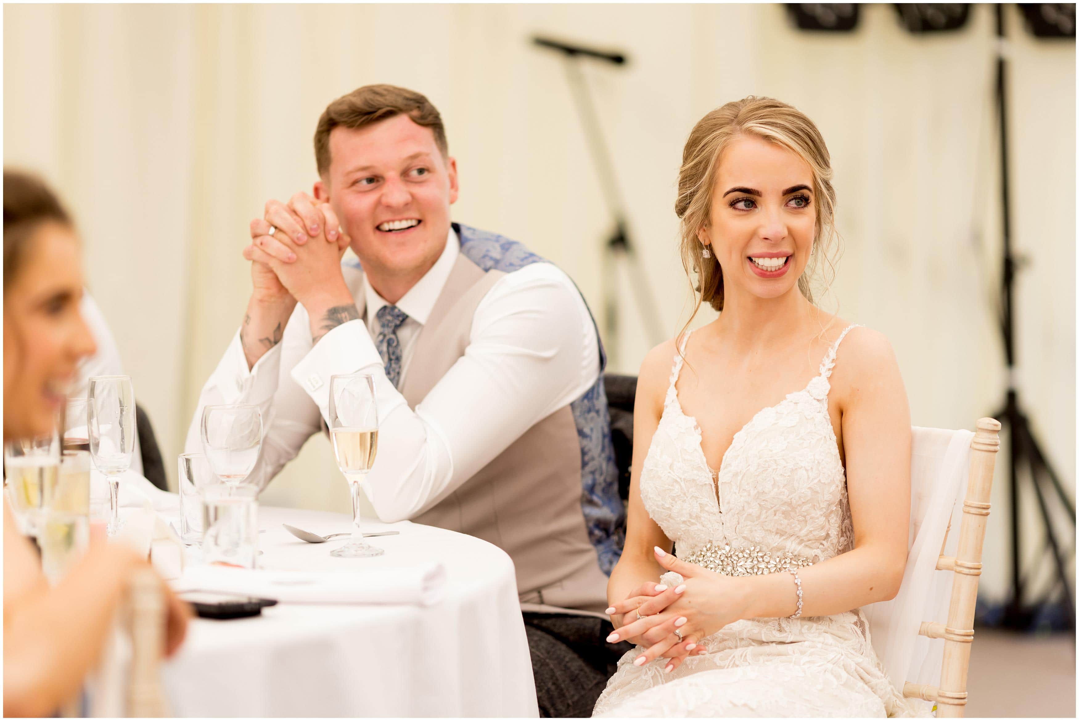 Wedding reception speeches at Bradgate Manor