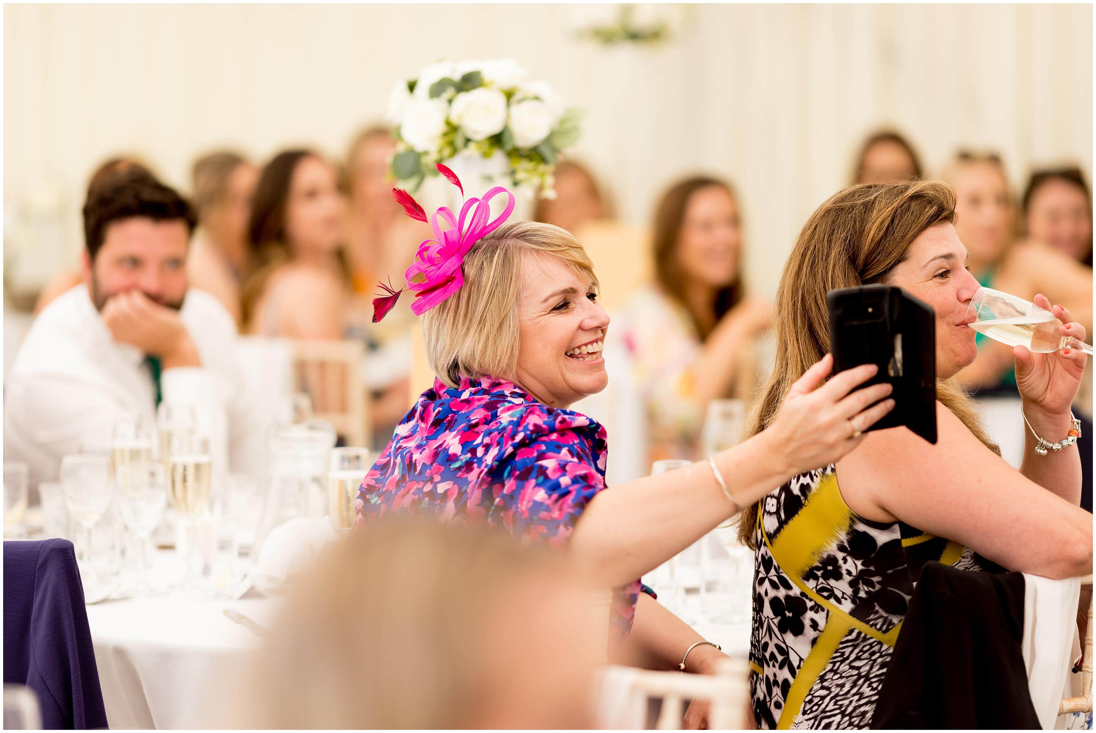 Guests at relaxed wedding reception