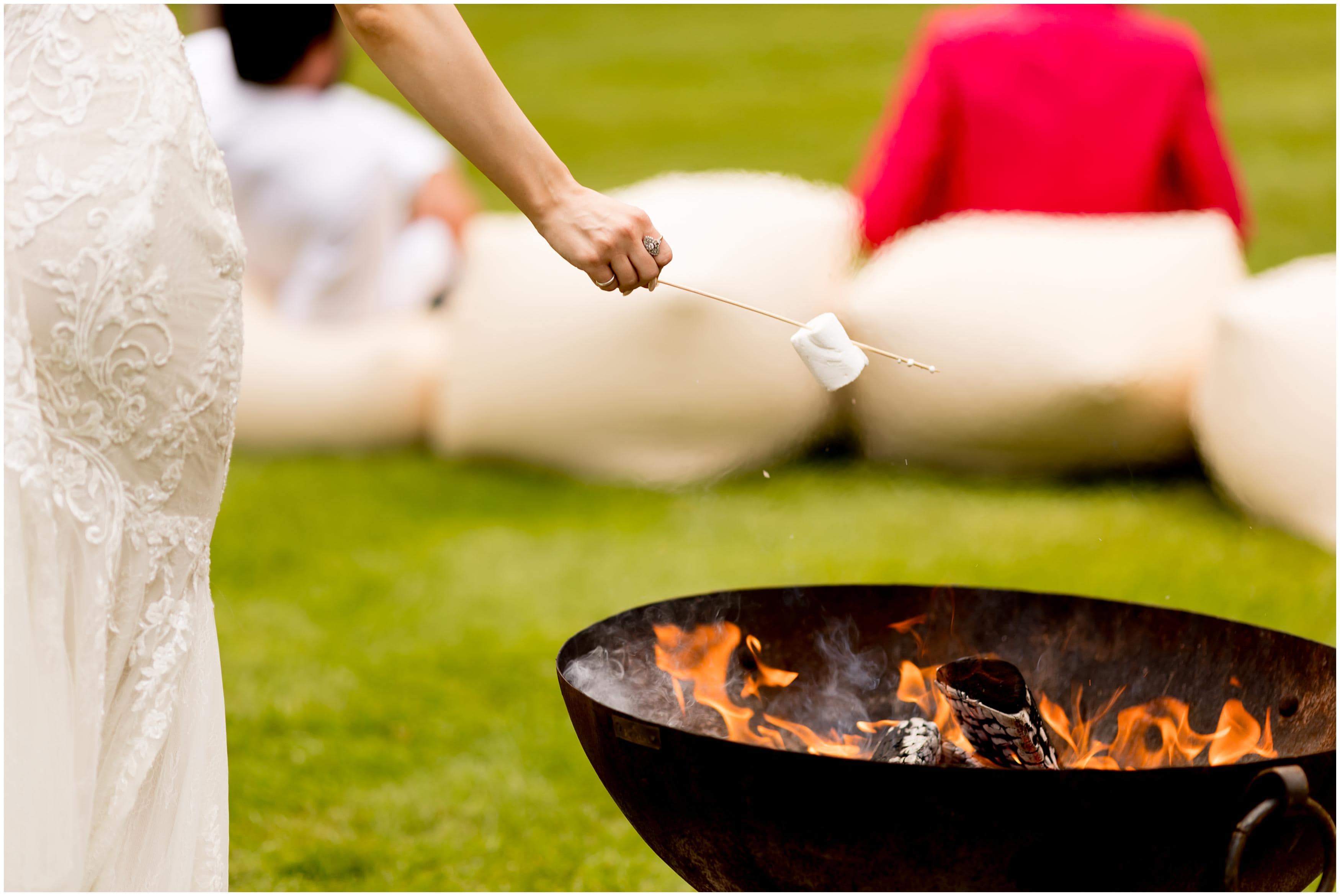 S'mores at wedding reception entertainment