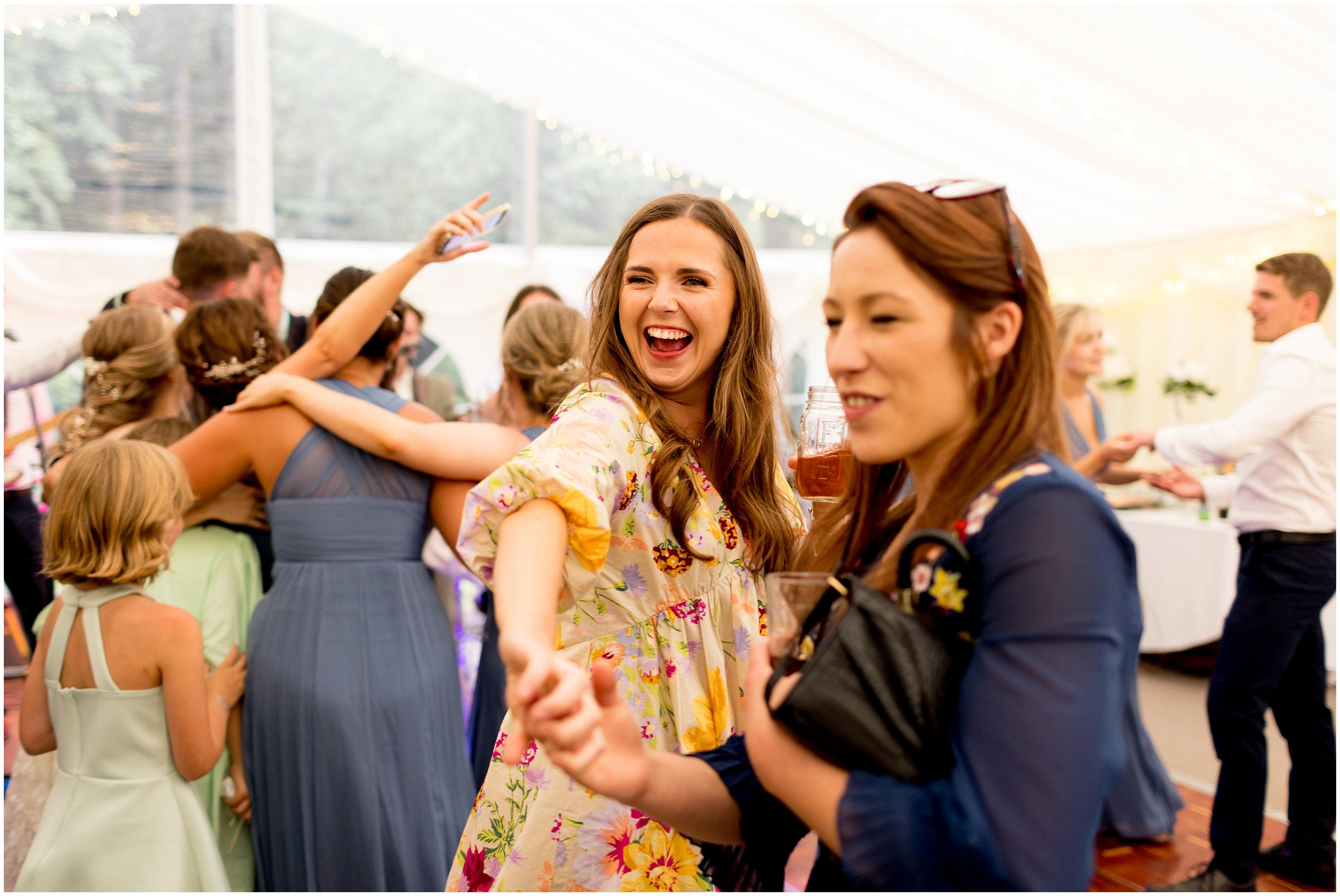 Fun wedding guests photos at Bradgate Manor