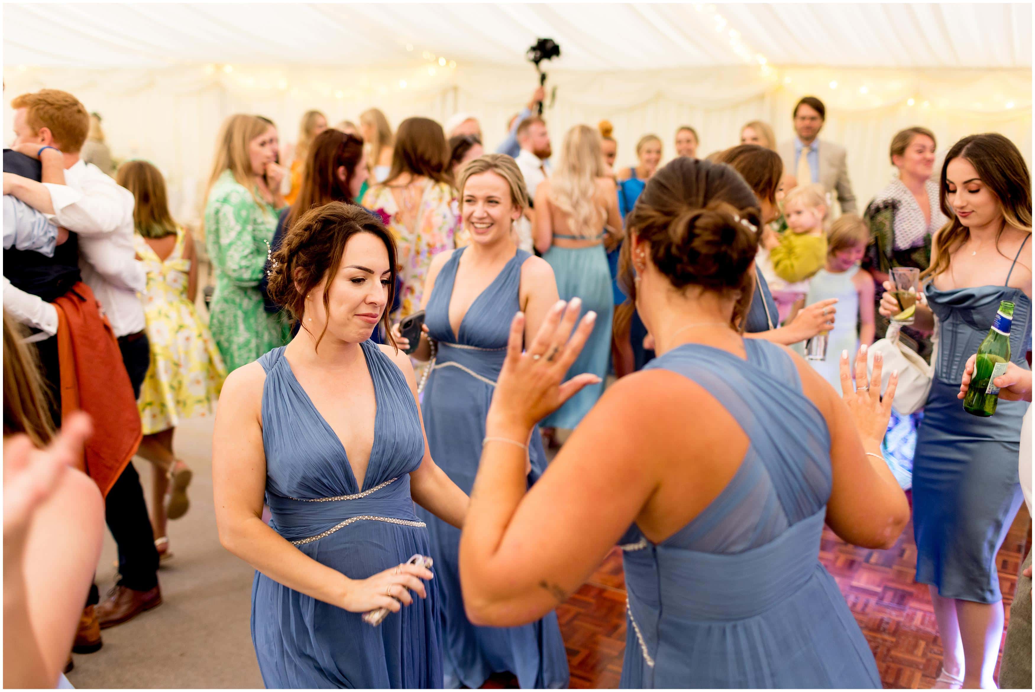 Wedding guests on the dancefloor at Bradgate Manor