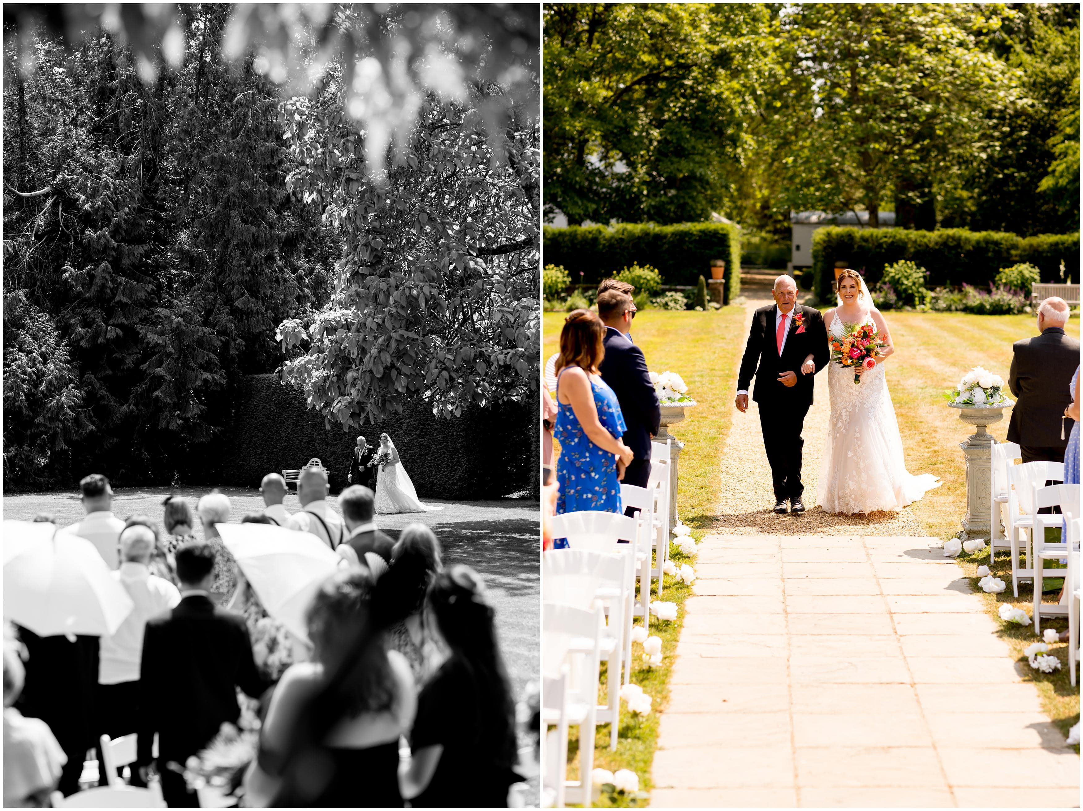 bride walking down the aisle at deans court
