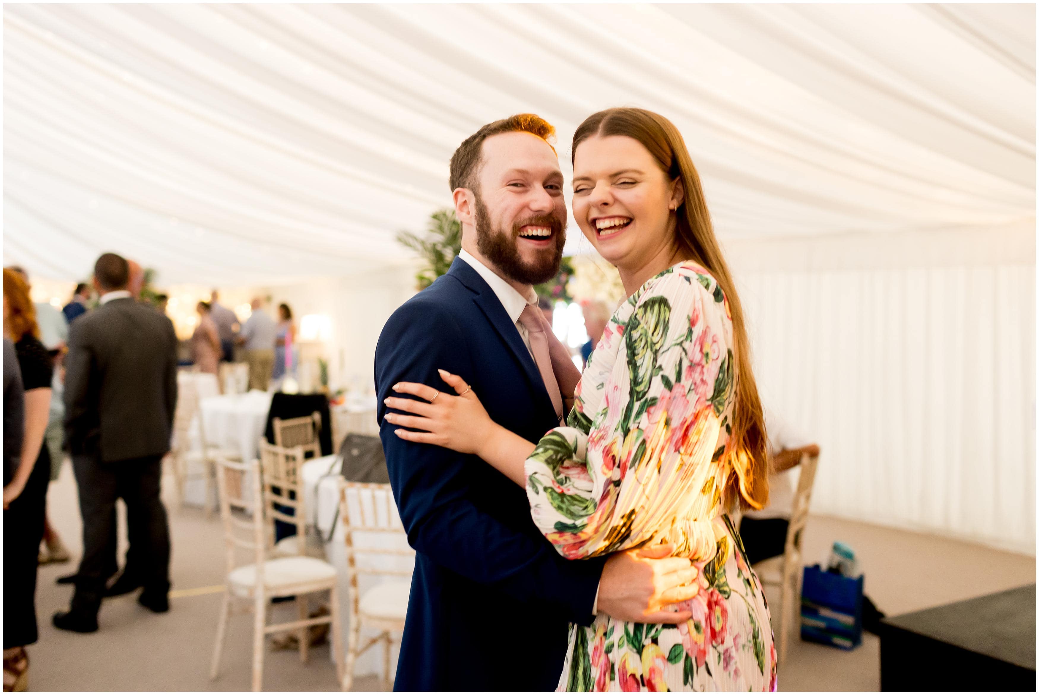 laughing couple on dance floor