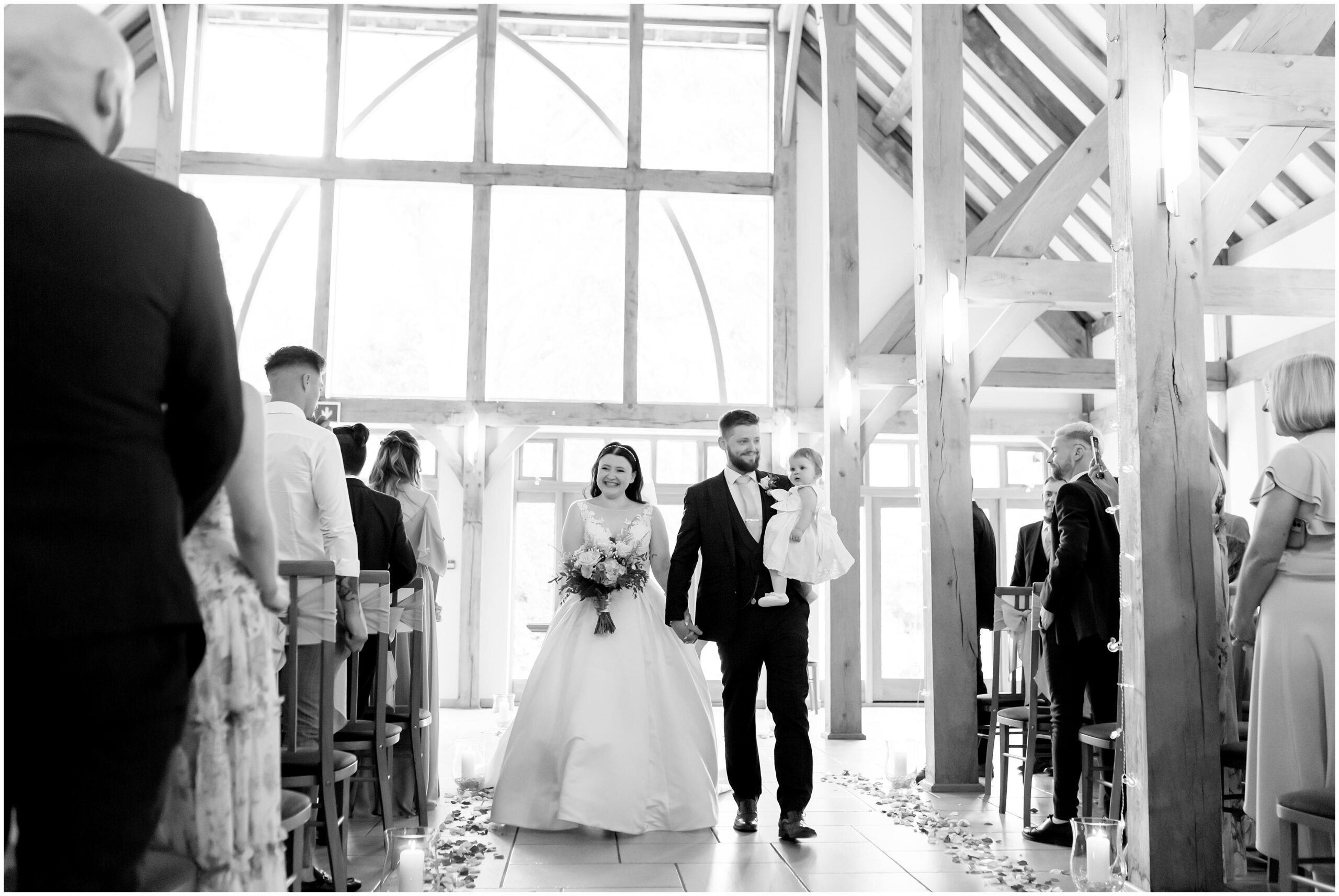 bride and groom exit wedding ceremony