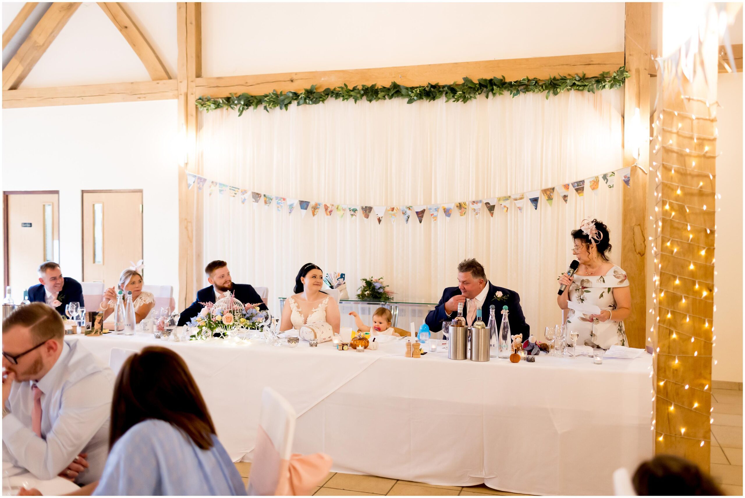 Mother of the bride giving wedding speech